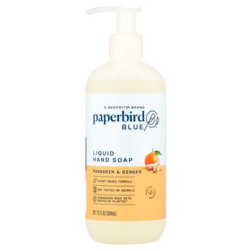 Paperbird Blue Mandarin & Ginger Liquid Hand Soap, 12 fl oz