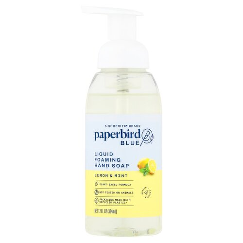 Paperbird Blue Lemon & Mint Liquid Foaming Hand Soap, 12 fl oz