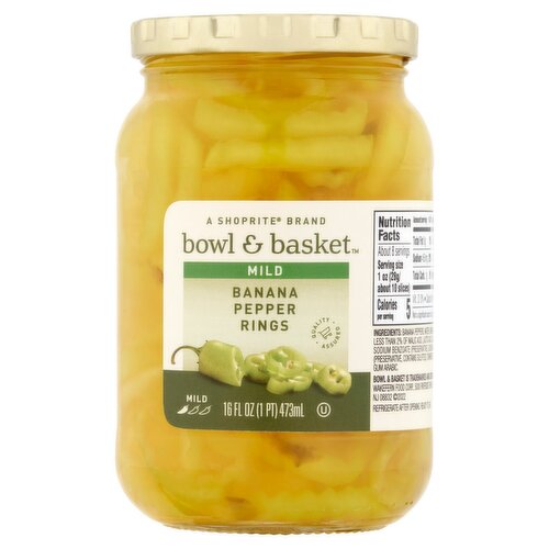 Bowl & Basket Mild Banana Pepper Rings, 16 fl oz