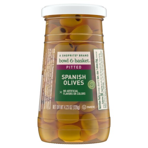 Bowl & Basket Pitted Spanish Olives, 4.23 oz