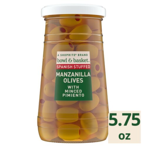 Bowl & Basket Spanish Stuffed Manzanilla Olives with Minced Pimiento, 5.75 oz