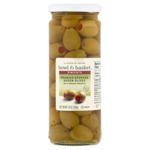 Bowl & Basket Spanish Stuffed Queen Olives with Minced Pimiento, 10 oz