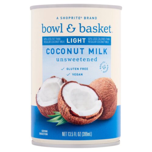 Bowl & Basket Light Unsweetened Coconut Milk, 13.5 fl oz