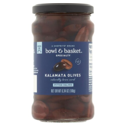 Bowl & Basket Specialty Pitted Halves Kalamata Olives, 6.34 oz