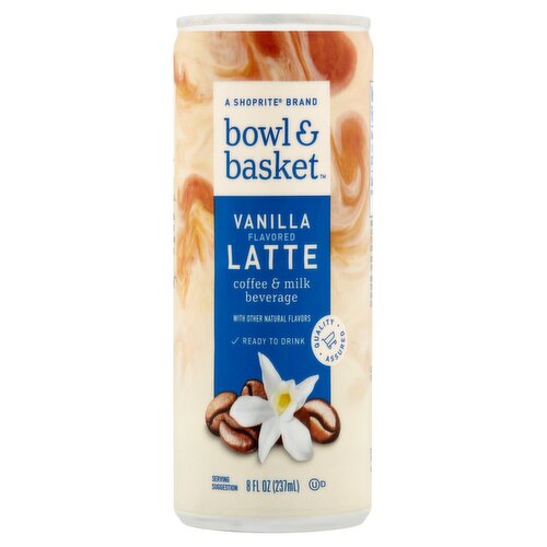 Bowl & Basket Vanilla Flavored Latte Coffee & Milk Beverage, 8 fl oz