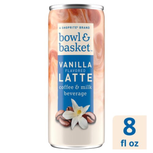 Bowl & Basket Vanilla Flavored Latte Coffee & Milk Beverage, 8 fl oz