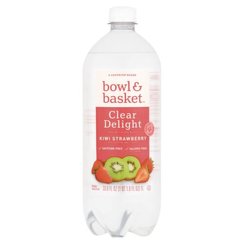 Bowl & Basket Clear Delight Kiwi Strawberry Sparkling Flavored Beverage, 33.8 fl oz