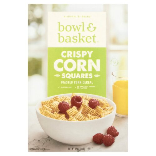 Bowl & Basket Crispy Corn Squares Toasted Corn Cereal, 12 oz