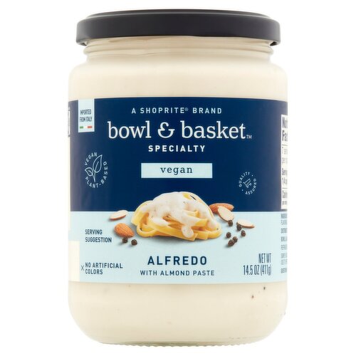 Bowl & Basket Specialty Vegan Alfredo Sauce with Almond Paste, 14.5 oz