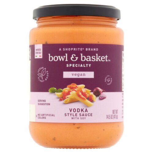 Bowl & Basket Specialty Vegan Vodka Style Sauce with Soy, 14.5 oz