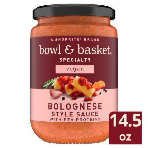 Bowl & Basket Specialty Vegan Bolognese Style Sauce with Pea Proteins, 14.5 oz