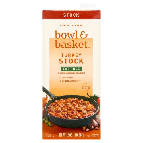 Bowl & Basket Fat Free Turkey Stock, 32 oz