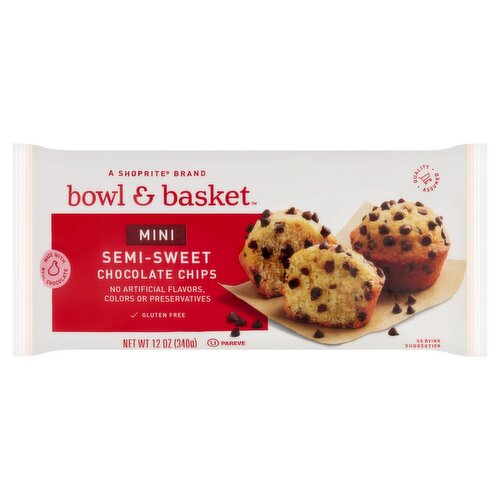 Bowl & Basket Mini Semi-Sweet Chocolate Chips, 12 oz