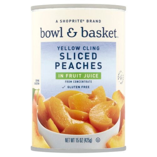 Bowl & Basket Yellow Cling Sliced Peaches in Fruit Juice, 15 oz