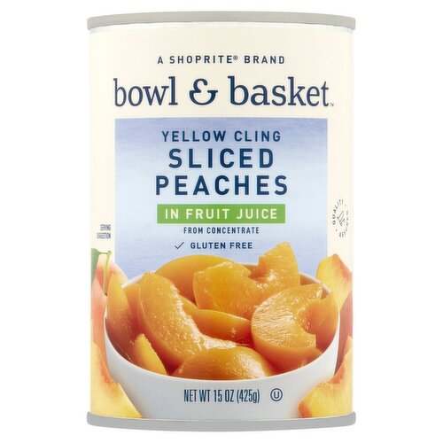 Bowl & Basket Yellow Cling Sliced Peaches in Fruit Juice, 15 oz