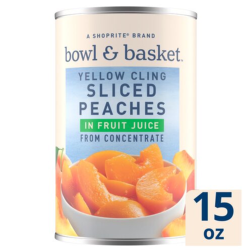 Bowl & Basket Yellow Cling Sliced Peaches in Fruit Juice, 15 oz