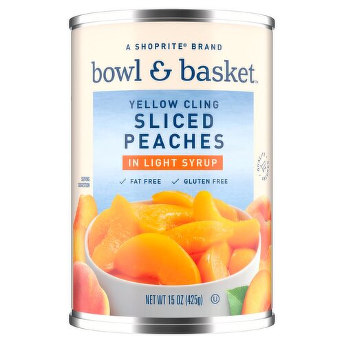 Bowl & Basket Yellow Cling Sliced Peaches in Light Syrup, 15 oz