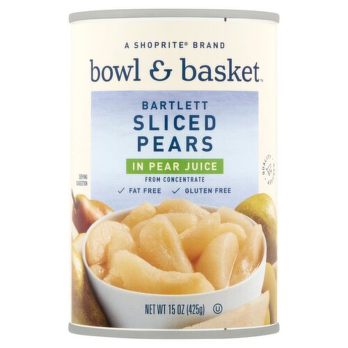 Bowl & Basket Bartlett Sliced Pears in Pear Juice, 15 oz