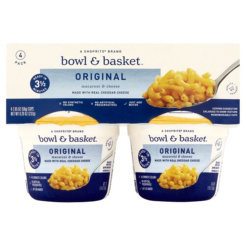 Bowl & Basket Original Macaroni & Cheese, 2.05 oz, 4 count