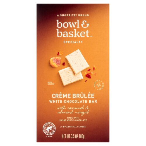 Bowl & Basket Specialty Crème Brûlée White Chocolate Bar, 3.5 oz