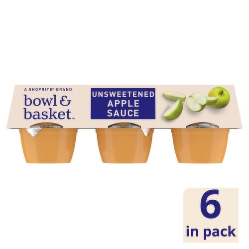 Bowl & Basket Unsweetened Apple Sauce Kosher for Passover, 4 oz, 6 count