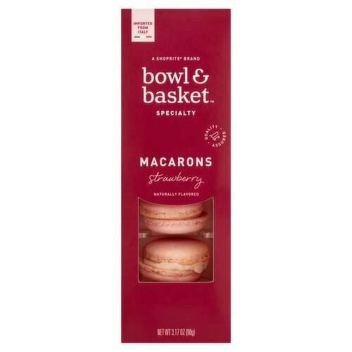 Bowl & Basket Specialty Strawberry Macarons, 3.17 oz