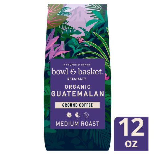 Bowl & Basket Specialty Organic Guatemalan Medium Roast Ground Coffee, 12 oz