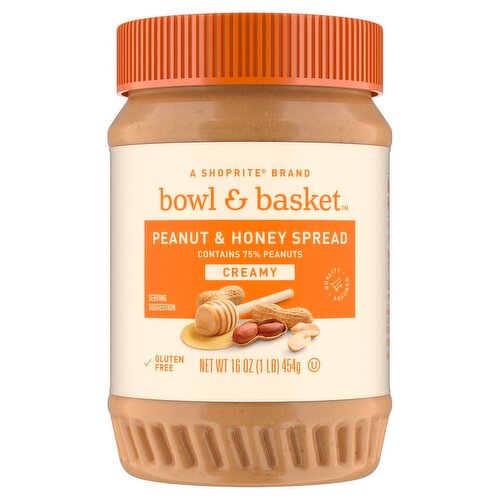 Bowl & Basket Creamy Peanut & Honey Spread, 16 oz