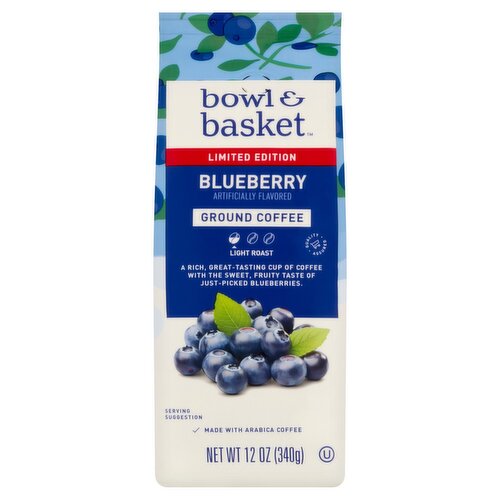 Bowl & Basket Blueberry Light Roast Ground Coffee Limited Edition, 12 oz