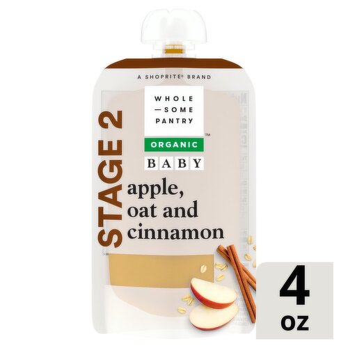 Wholesome Pantry Organic Apple, Oat and Cinnamon Baby Food, Stage 2, 6+ months, 4 oz