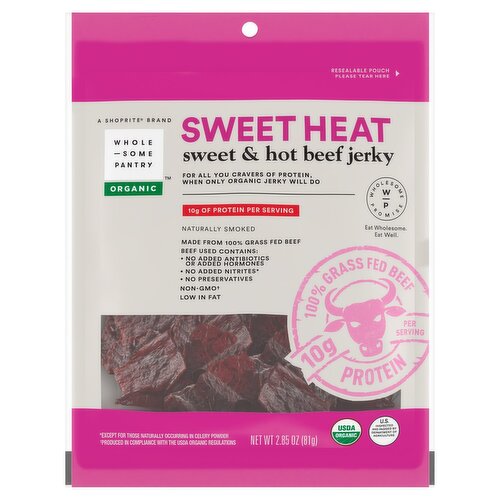 Wholesome Pantry Organic Sweet & Hot Beef Jerky, 2.85 oz