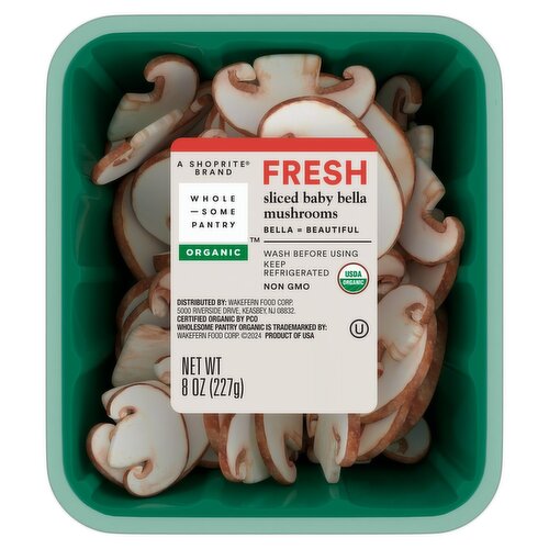 Wholesome Pantry Organic Sliced Baby Bella Mushrooms, 8 oz