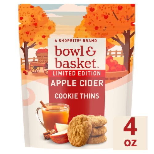 Bowl & Basket Apple Cider Cookie Thins Limited Edition, 4 oz