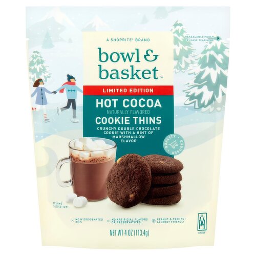 Bowl & Basket Hot Cocoa Cookie Thins Limited Edition, 4 oz