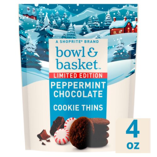 Bowl & Basket Peppermint Chocolate Cookie Thins Limited Edition, 4 oz