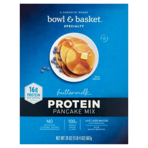 Bowl & Basket Specialty Buttermilk Protein Pancake Mix, 20 oz