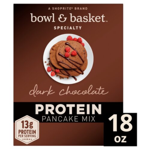 Bowl & Basket Specialty Dark Chocolate Protein Pancake Mix, 18 oz