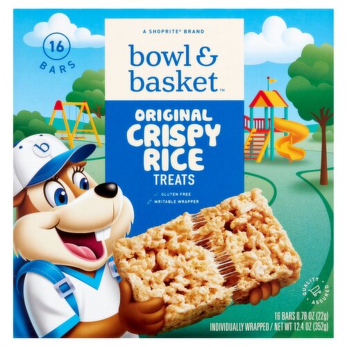 Bowl & Basket Original Crispy Rice Treats Bars, 0.78 oz, 16 count