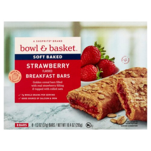 Bowl & Basket Strawberry Flavored Soft Baked Breakfast Bars, 1.3 oz, 8 count