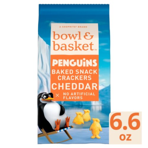 Bowl & Basket Cheddar Penguins Baked Snack Crackers, 6.6 oz