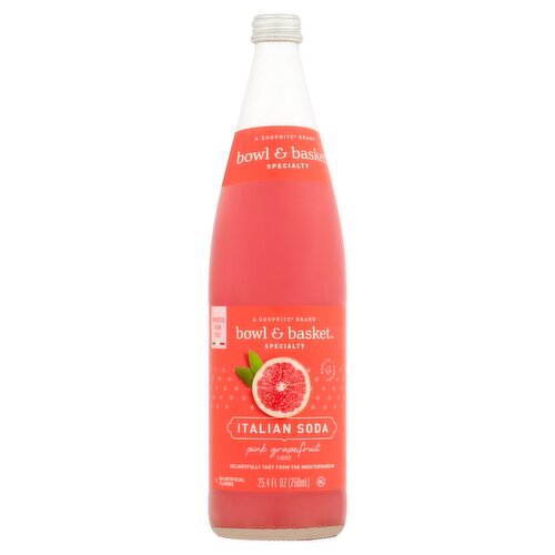 Bowl & Basket Specialty Pink Grapefruit Flavored Italian Soda, 25.4 fl oz