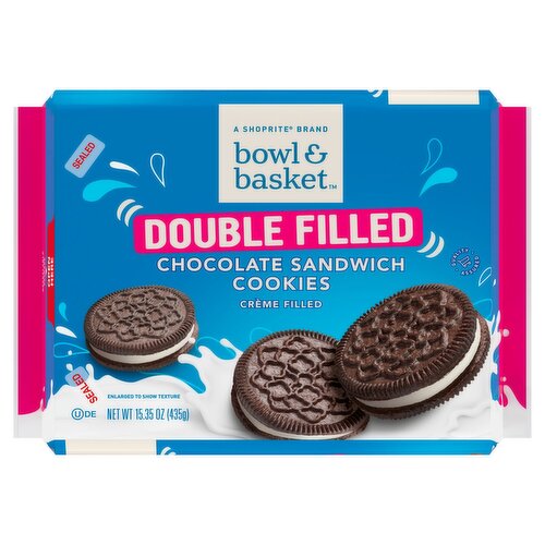 Bowl & Basket Double Filled Chocolate Sandwich Cookies, 15.35 oz