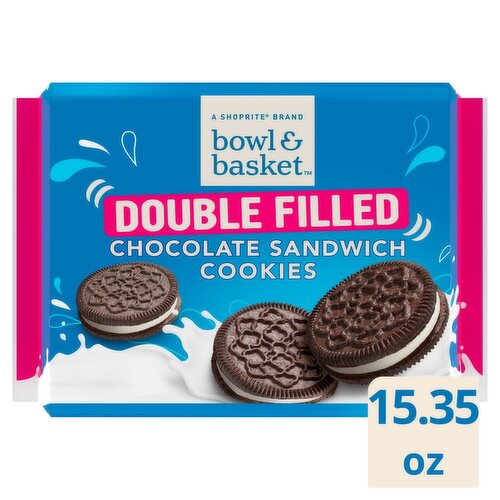 Bowl & Basket Double Filled Chocolate Sandwich Cookies, 15.35 oz