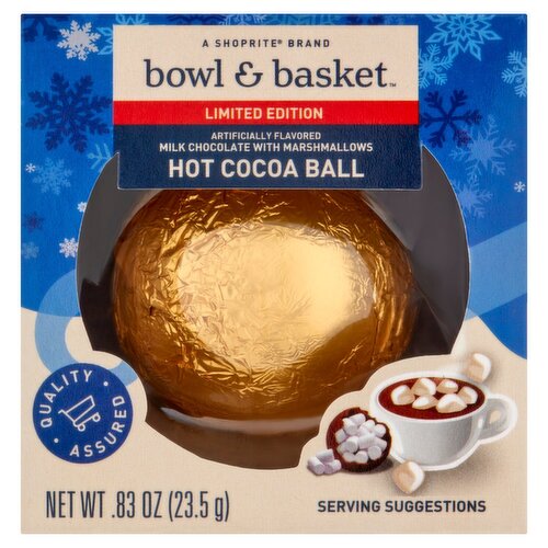 Bowl & Basket Milk Chocolate with Marshmallows Hot Cocoa Ball Limited Edition, 0.83 oz