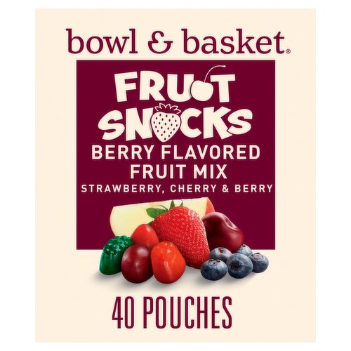 Bowl & Basket Berry Flavored Fruit Mix Snacks, 0.8 oz, 40 count