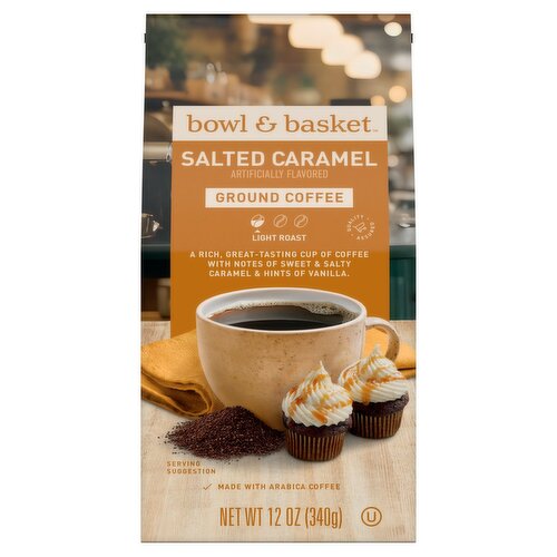Bowl & Basket Salted Caramel Light Roast Ground Coffee, 12 oz
