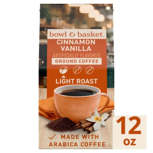 Bowl & Basket Cinnamon Vanilla Light Roast Ground Coffee, 12 oz