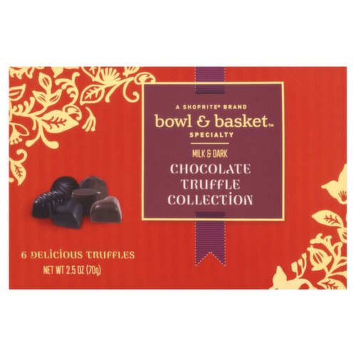 Bowl & Basket Specialty Chocolate Truffle Collection, 6 count, 2.5 oz