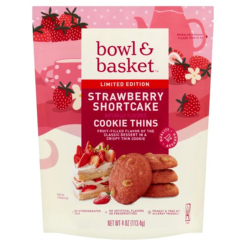 Bowl & Basket Strawberry Shortcake Cookie Thins Limited Edition, 4 oz