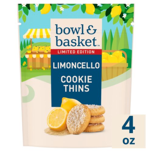 Bowl & Basket Limoncello Cookie Thins Limited Edition, 4 oz